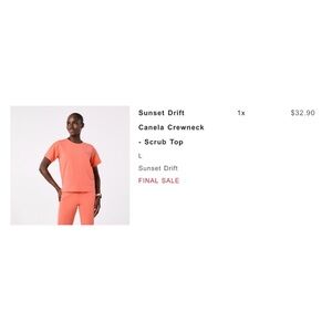 Figs Sunset Drift Canela Scrub Top Large